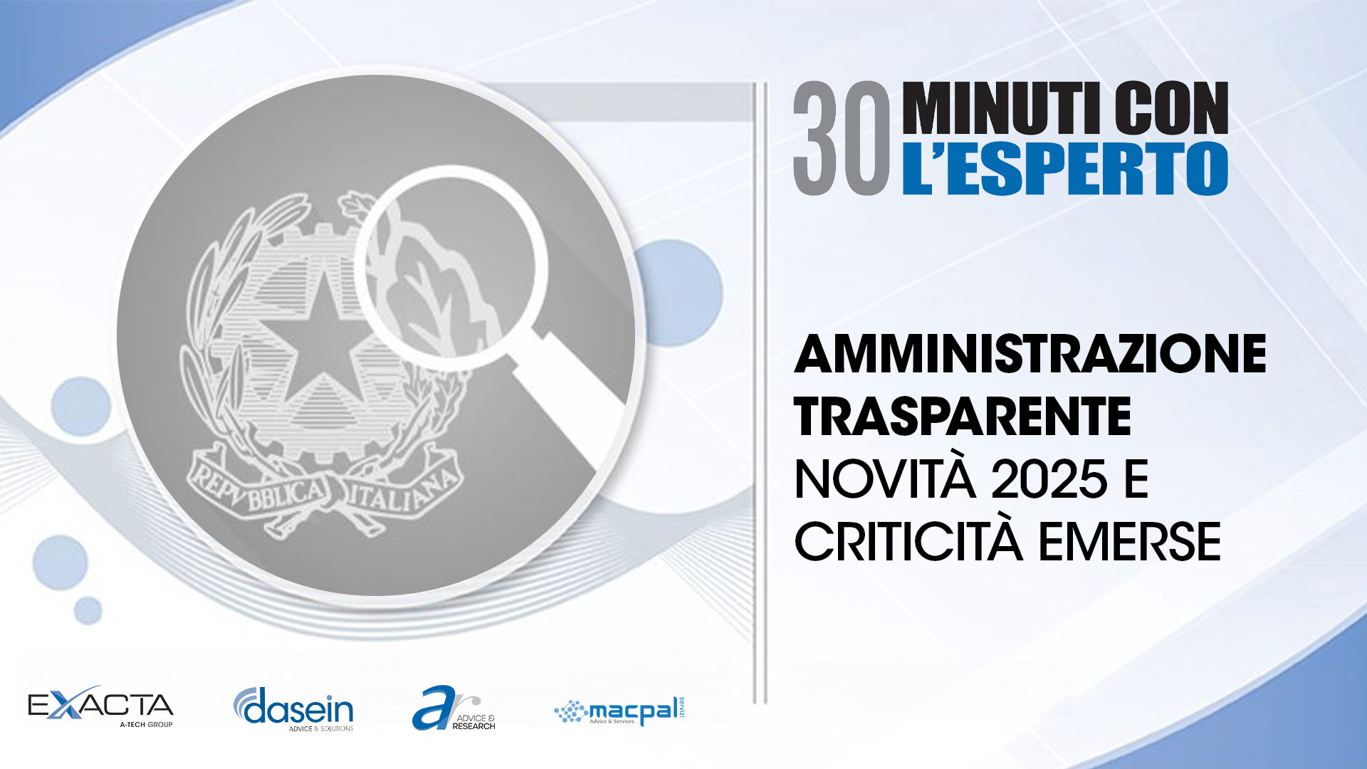 Amministrazione Trasparente: novità 2025 e criticità emerse